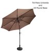 Villacera 9-Foot Outdoor Patio Umbrella with Base, Brown 83-OUT5441B